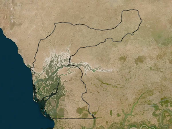 法蒂克 塞内加尔地区 低分辨率卫星地图 — 图库照片