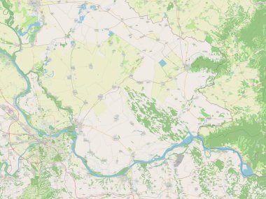 Juzno-Banatski, district of Serbia. Open Street Map