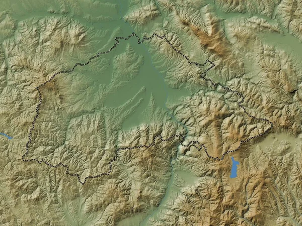 Jablanicki Okres Srbsko Barevná Mapa Jezery Řekami — Stock fotografie