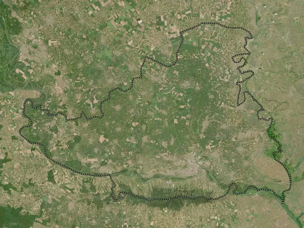 Juzno Backi Okręg Serbii Mapa Satelitarna Niskiej Rozdzielczości — Zdjęcie stockowe
