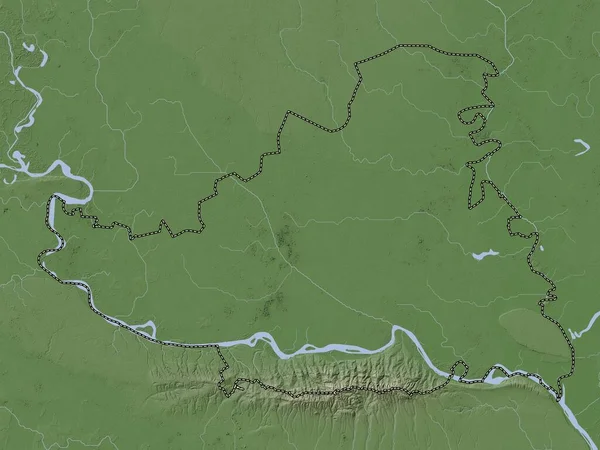 Juzno Backi District Serbia Elevation Map Colored Wiki Style Lakes —  Fotos de Stock
