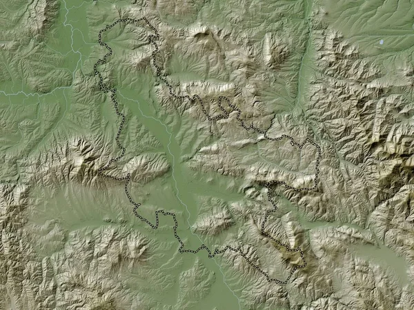Nisavski District Serbia Elevation Map Colored Wiki Style Lakes Rivers — ストック写真
