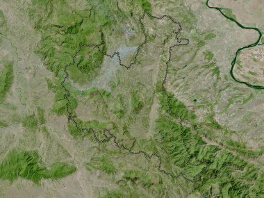 Zajecarski, district of Serbia. High resolution satellite map
