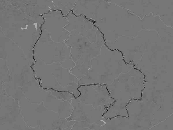 Severno Banatski District Serbia Bilevel Elevation Map Lakes Rivers — Stock Photo, Image