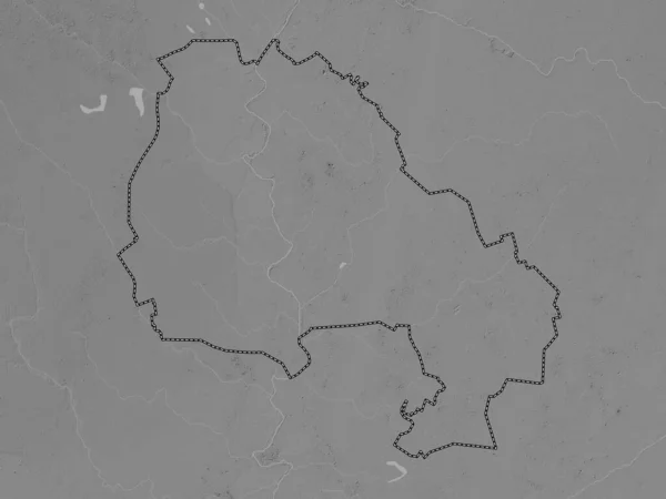 Severno Banatski District Serbia Grayscale Elevation Map Lakes Rivers — Stock Photo, Image