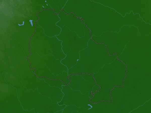 Severno Banatski District Serbia Colored Elevation Map Lakes Rivers — Stock Photo, Image