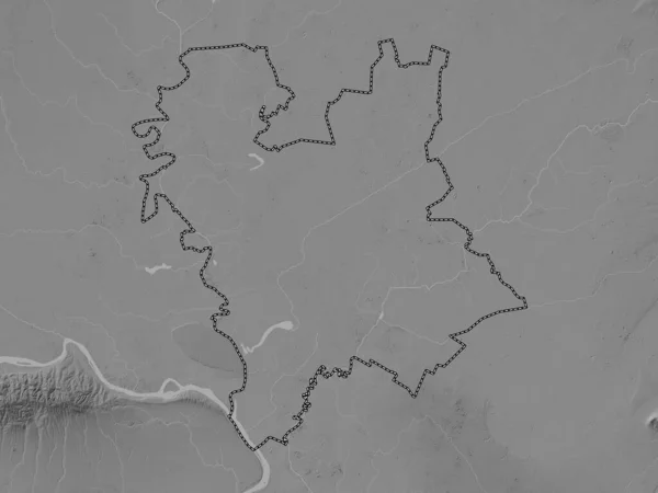 Srednje Banatski Distrito Serbia Mapa Elevación Escala Grises Con Lagos — Foto de Stock