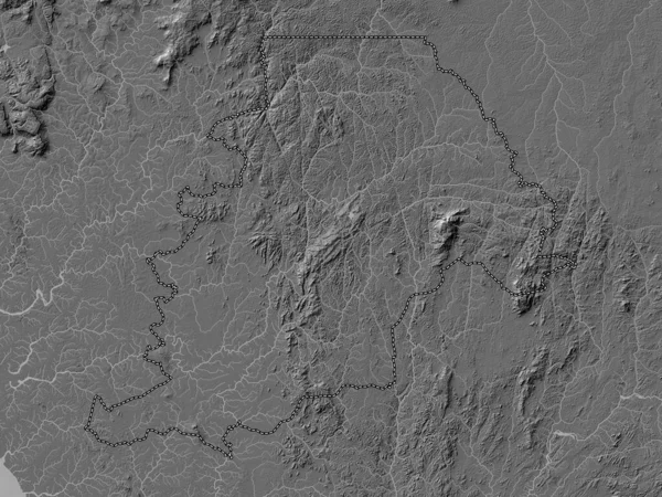 Norte Provincia Sierra Leona Mapa Elevación Bilevel Con Lagos Ríos — Foto de Stock