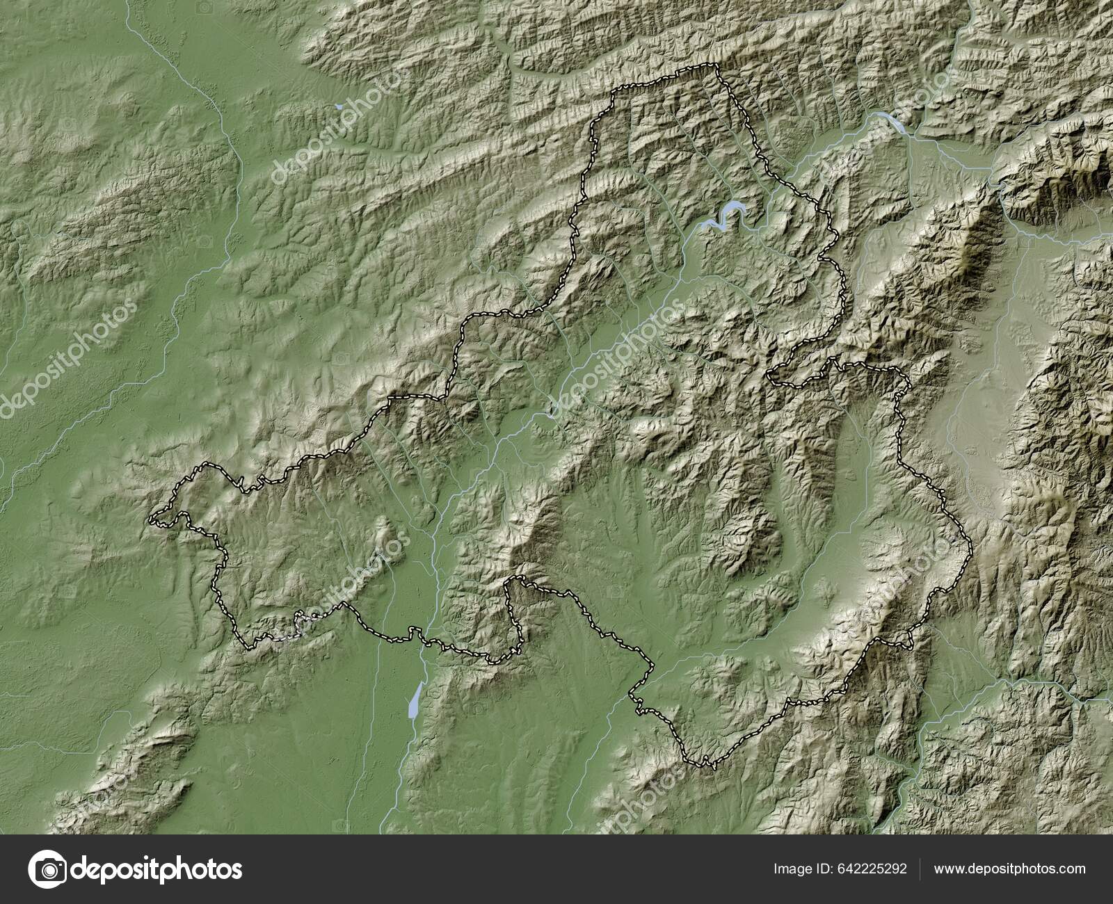 Trenciansky Region Slovakia Elevation Map Colored Wiki Style Lakes Rivers  Stock Photo by ©Yarr65 642225292