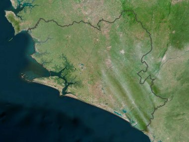 Southern, province of Sierra Leone. High resolution satellite map