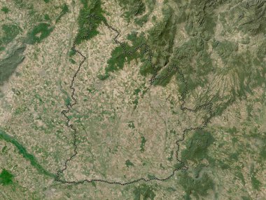 Nitriansky, region of Slovakia. Low resolution satellite map