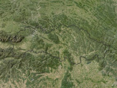 Presovsky, region of Slovakia. Low resolution satellite map