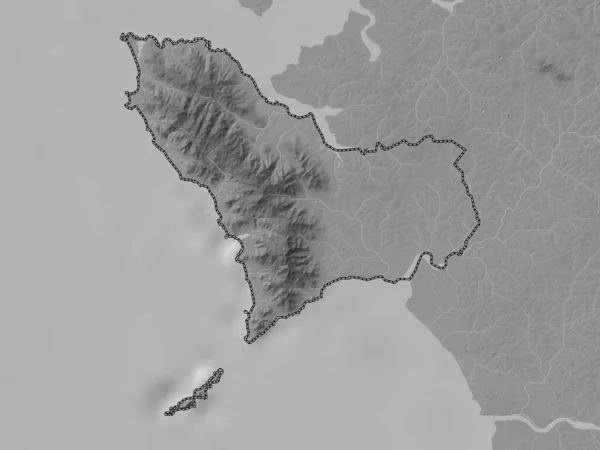 Occidentale Provincia Della Sierra Leone Mappa Elevazione Scala Grigi Con — Foto Stock