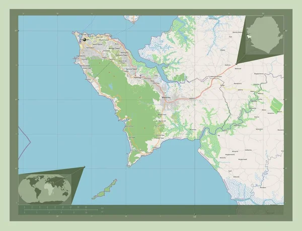 Західна Провінція Сьєрра Леоне Відкрита Карта Вулиць Кутові Допоміжні Карти — стокове фото