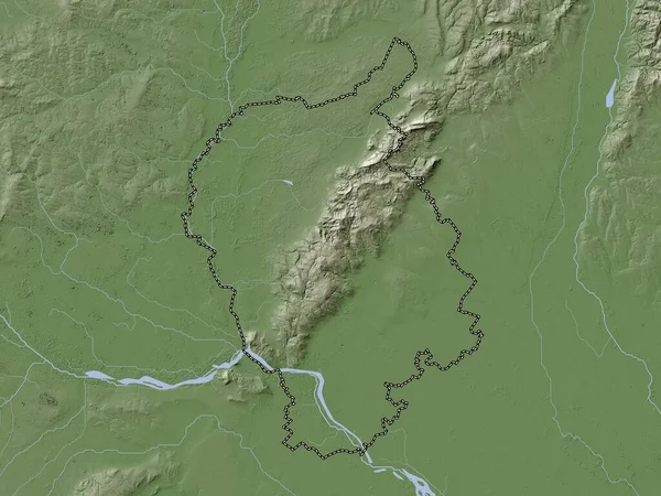 Bratislavsky Region Slovakia Elevation Map Colored Wiki Style Lakes Rivers — Stock Photo, Image