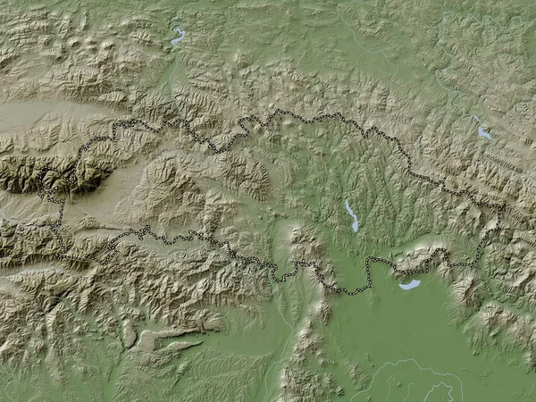 Presovsky Region Slovakia Elevation Map Colored Wiki Style Lakes Rivers — Stock Photo, Image