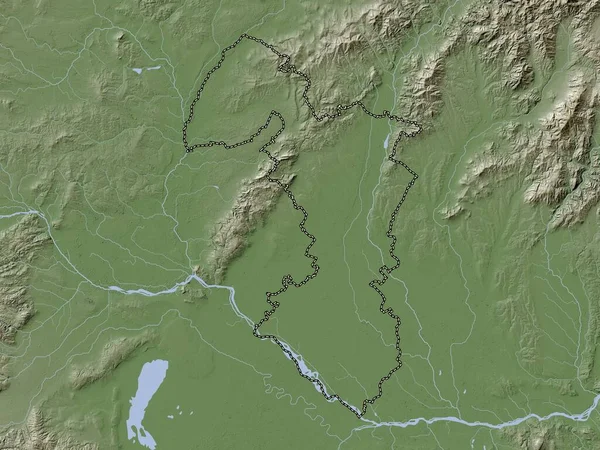 Trnavsky Region Slovakia Elevation Map Colored Wiki Style Lakes Rivers — Stock Photo, Image