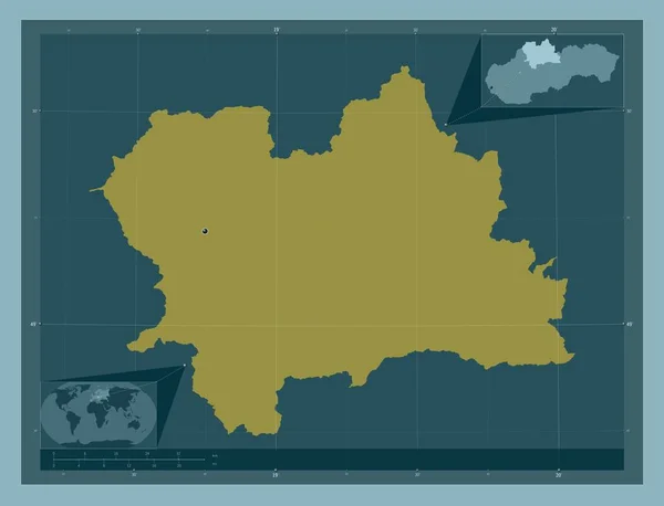Zilinsky Region Slovakia Solid Color Shape Corner Auxiliary Location Maps — Stock Photo, Image
