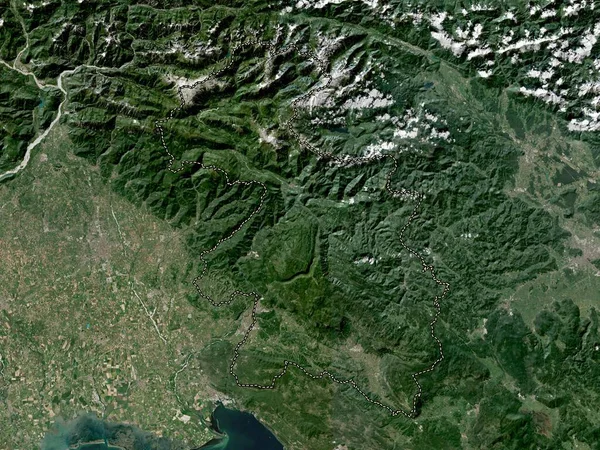 Goriska Statistical Region Slovenia Low Resolution Satellite Map — Stock Photo, Image