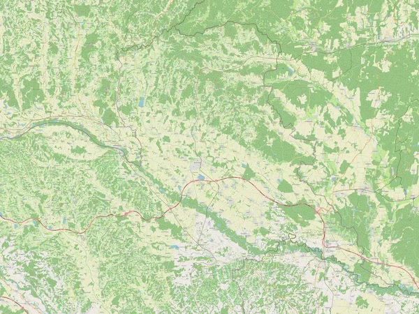 Pomurska Στατιστική Περιφέρεια Σλοβενίας Άνοιγμα Χάρτη Οδών — Φωτογραφία Αρχείου