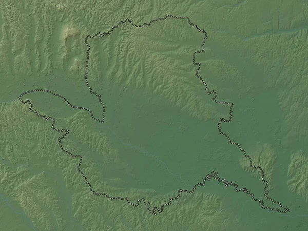 Pomurska Statistical Region Slovenia Colored Elevation Map Lakes Rivers — Stock Photo, Image