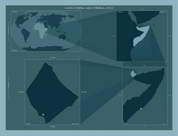 Awdal Περιφέρεια Σομαλίας Διάγραμμα Που Δείχνει Θέση Της Περιοχής Χάρτες — Φωτογραφία Αρχείου