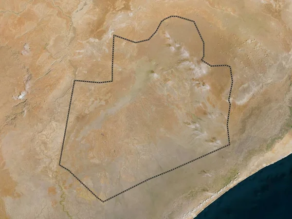 索马里区域的海湾 低分辨率卫星地图 — 图库照片