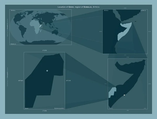 Gedo Región Somalia Diagrama Que Muestra Ubicación Región Mapas Gran —  Fotos de Stock
