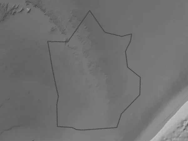 Hiiraan Region Somalii Mapa Wzniesień Skali Szarości Jeziorami Rzekami — Zdjęcie stockowe