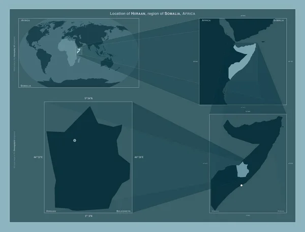 Hiiraan Región Somalia Diagrama Que Muestra Ubicación Región Mapas Gran —  Fotos de Stock