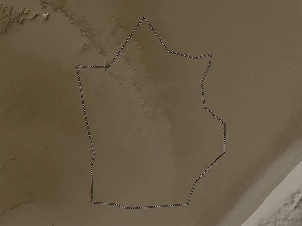 Hiiraan Regionen Somalia Höjdkarta Färgad Sepiatoner Med Sjöar Och Floder — Stockfoto