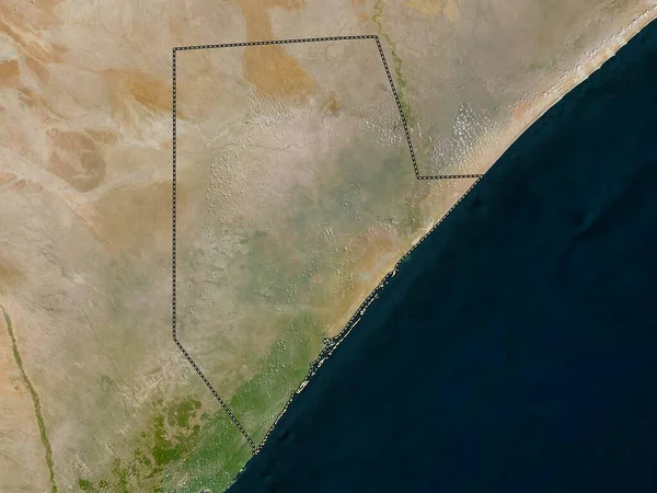 Jubbada Hoose Region Somalia Low Resolution Satellite Map — Zdjęcie stockowe