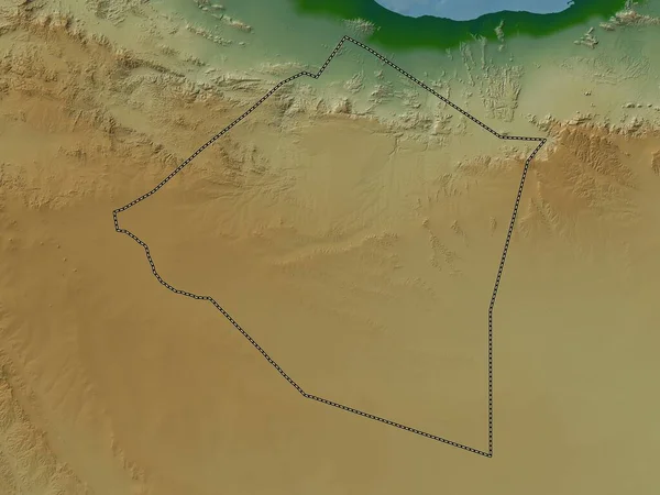 Maroodi Jeex Region Somalia Colored Elevation Map Lakes Rivers — Stock Photo, Image