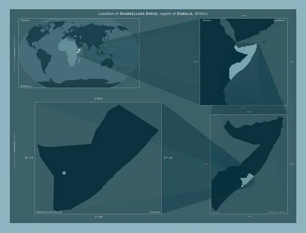 Shabeellaha Dhexe Región Somalia Diagrama Que Muestra Ubicación Región Mapas —  Fotos de Stock