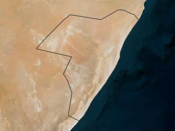 Mudug Region Somalia Low Resolution Satellite Map — Stockfoto