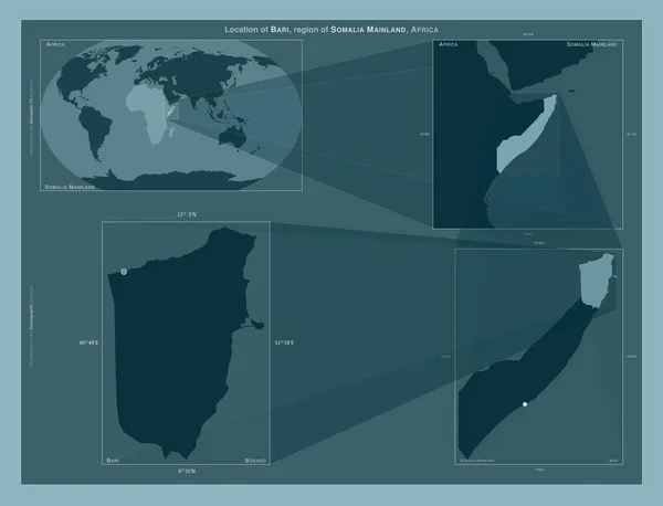 Bari Región Somalia Continental Diagrama Que Muestra Ubicación Región Mapas —  Fotos de Stock