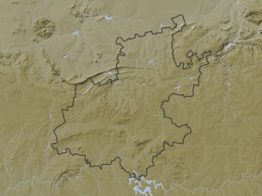 Gauteng, province of South Africa. Elevation map colored in wiki style with lakes and rivers