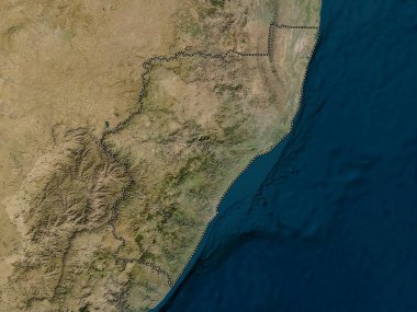 KwaZulu-Natal, province of South Africa. Low resolution satellite map