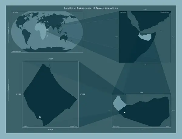 Авдал Район Сомаліленду Діаграма Показує Розташування Регіону Мапах Великого Масштабу — стокове фото