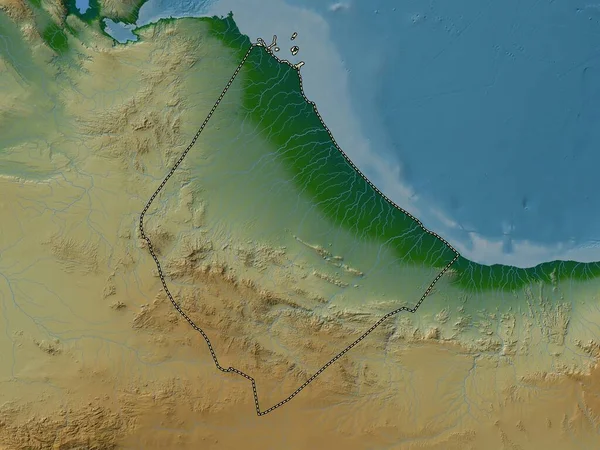 Awdal Oblast Somaliland Barevná Mapa Jezery Řekami — Stock fotografie
