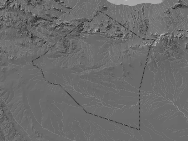 Maroodi Jeex Region Somaliland Bilevel Elevation Map Lakes Rivers — Stock Photo, Image
