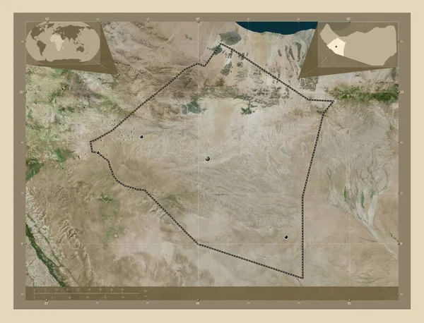 Maroodi Jeex Region Somaliland High Resolution Satellite Map Locations Major — Stock Photo, Image