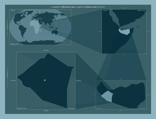 Maroodi Jeex Район Сомаліленду Діаграма Показує Розташування Регіону Мапах Великого — стокове фото
