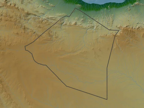 Maroodi Jeex Region Somaliland Colored Elevation Map Lakes Rivers — Stock Photo, Image