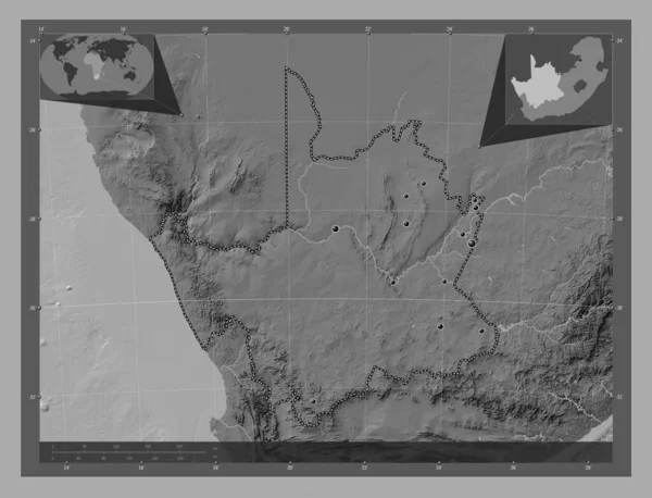Northern Cape Province South Africa Bilevel Elevation Map Lakes Rivers —  Fotos de Stock