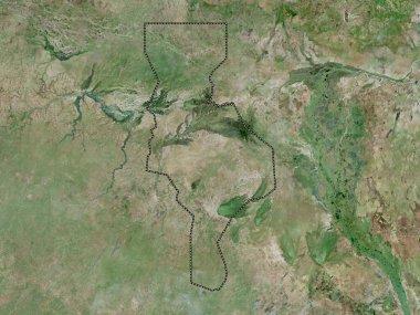 Warrap, state of South Sudan. High resolution satellite map