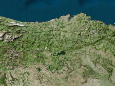 Cantabria, autonomous community of Spain. High resolution satellite map