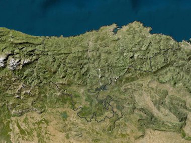 Cantabria, autonomous community of Spain. Low resolution satellite map