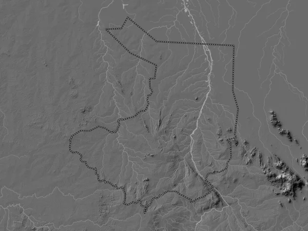 Ecuatoria Central Estado Sudán Del Sur Mapa Elevación Bilevel Con — Foto de Stock