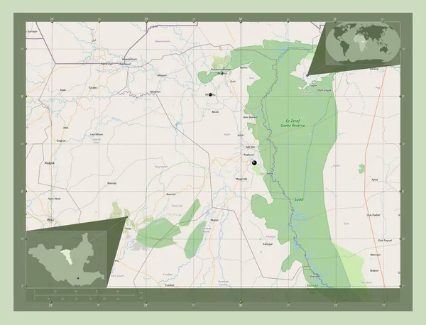 Unidad Estado Sudán Del Sur Open Street Map Ubicaciones Las —  Fotos de Stock